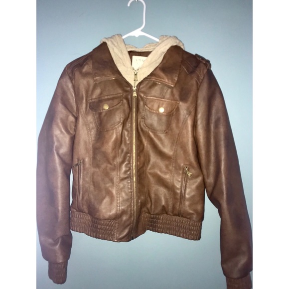 PacSun Brown Leather Jacket - Picture 1 of 3